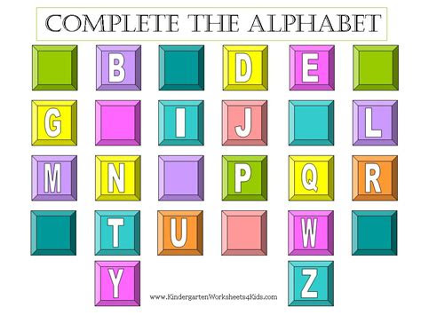 Such activities include the consistent use of numbers, language skills, understanding of the alphabets and the ability. complete the alphabet worksheets