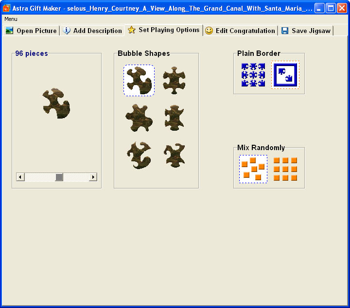 Astra Gift Maker Creating Free Jigsaw Puzzles