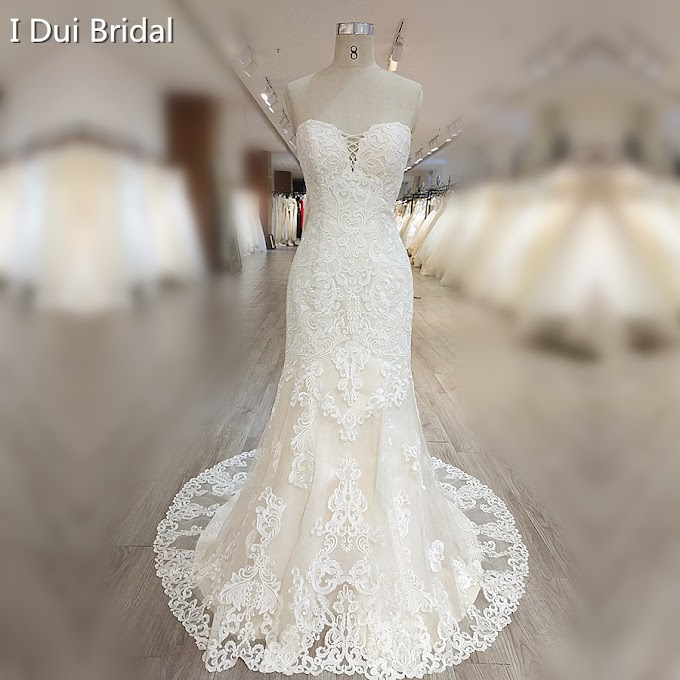 Luxury Lace Sheath Sweetheart Wedding Dress String Corset Back Bridal
Gown Factory Custom Make High Quality