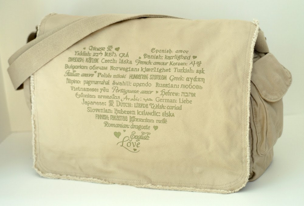 LOVE Languages Messenger Bag - Antique Gold on Stone