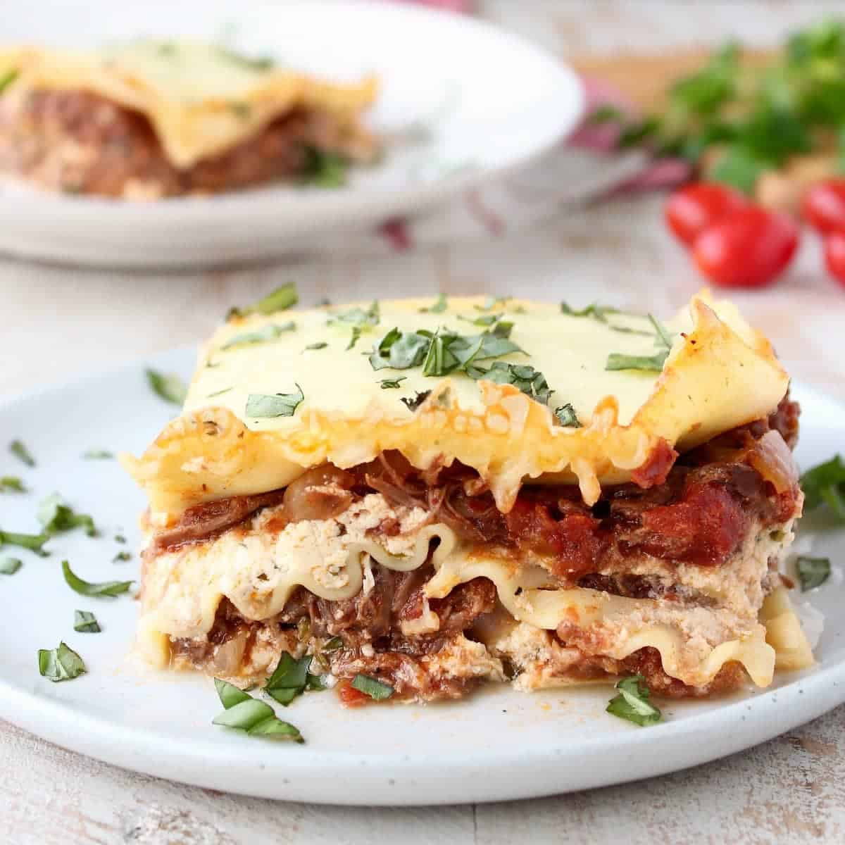 Lasagna Recipe made with Beef Ragu - WhitneyBond.com