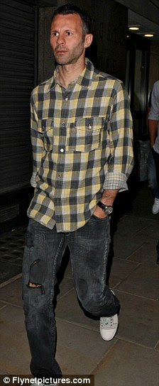 Boys' night out: Ryan Giggs went to the theatre with his Manchester United team mates
