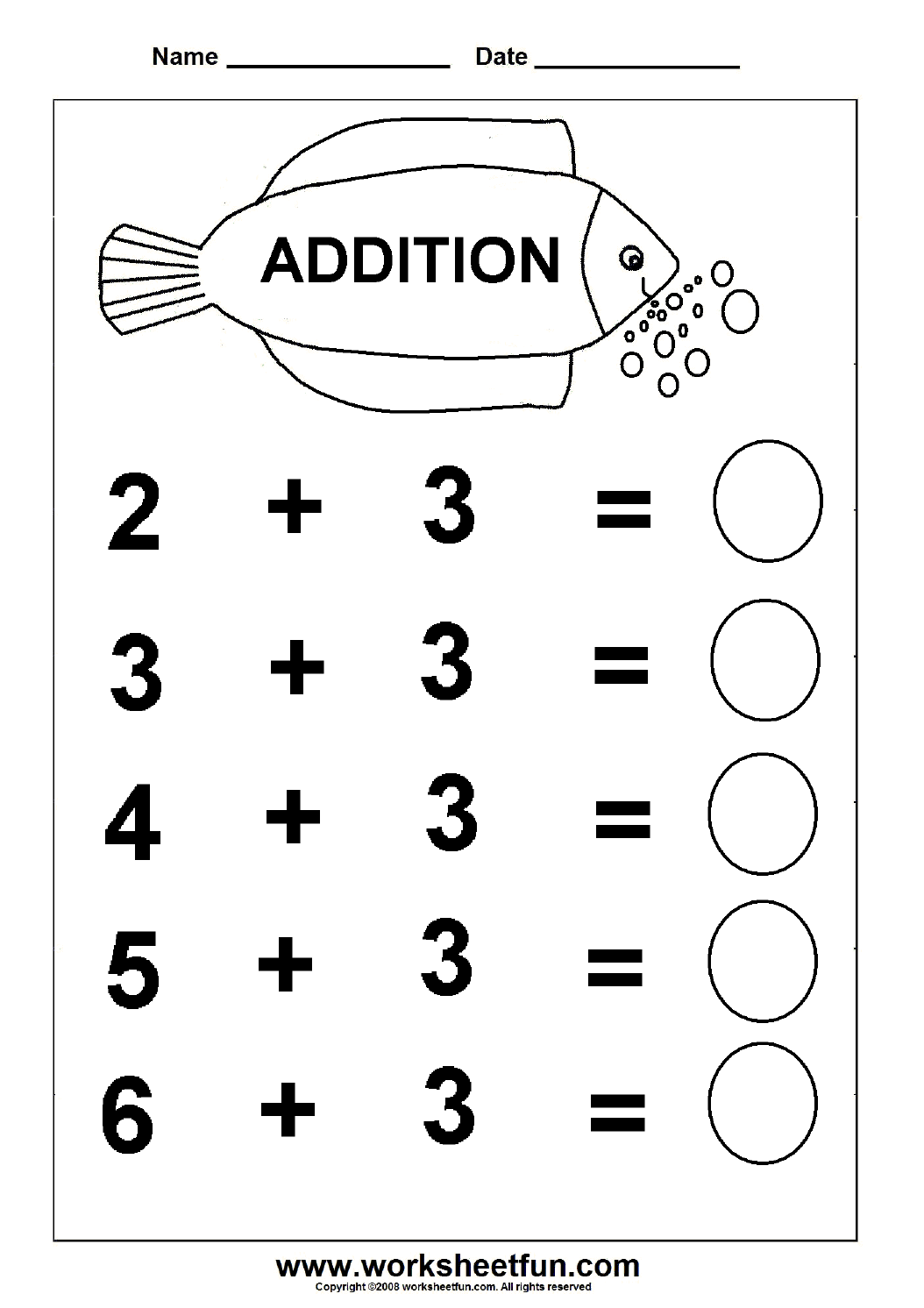 Beginner Addition – 6 Kindergarten Addition Worksheets / FREE ...