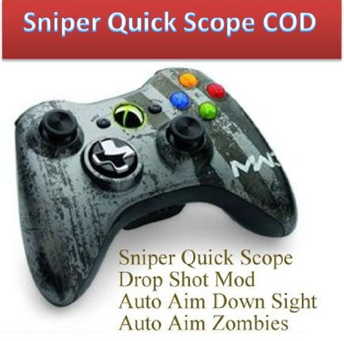 Sniper Quick Scope Mod 17 Mode Mw3 Xbox 360 Modded Rapid Fire Controller with Red Led