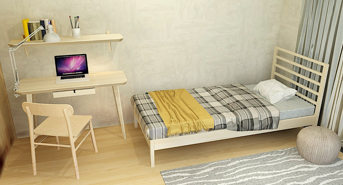 ６畳にパソコンデスクを置いたレイアウト Roomtrip ルームトリップ