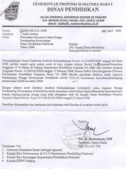 AnaK KoS EnTerTaiNmEnT: Contoh Surat Dinas