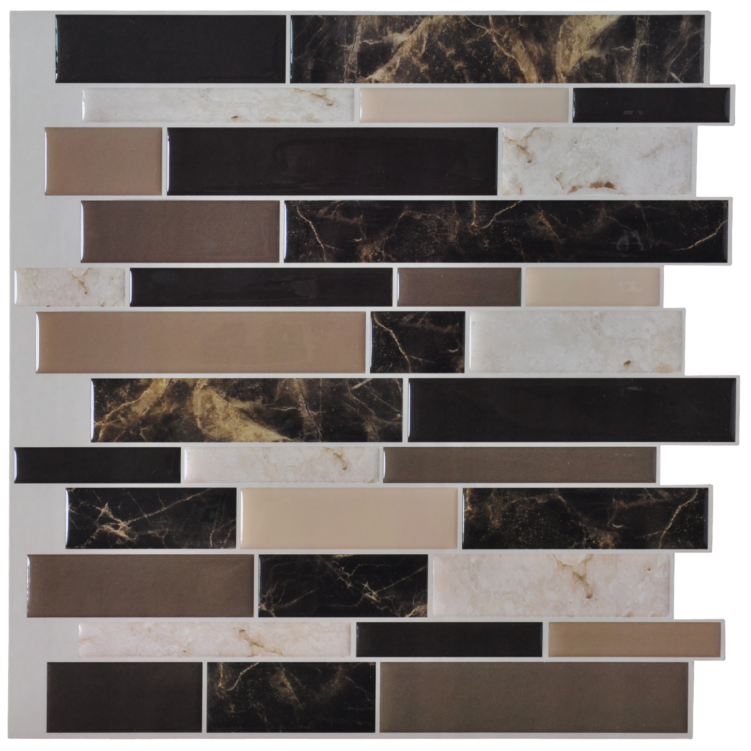 Vinyl Self Adhesive Backsplash Tiles For Kitchen 12x12 Set Of 6