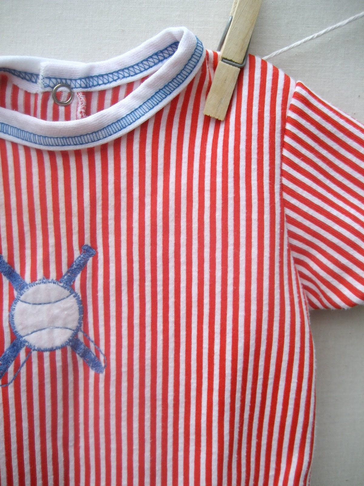 Vintage Baby Striped Baseball Onesie