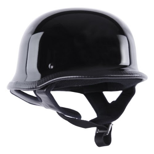 German Helmets - DOT German Motorcycle Helmet 115 Black, - Import It All