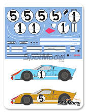 Calcas 1/24 Shunko Models - Ford GT40 - Nº 1, 5 - 24 Horas de Le Mans 1966 para kits de Fujimi