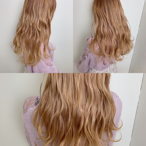 ペール感のハイトーンピンクベージュのヘアカラー 福岡県大牟田市美容室アンジー
