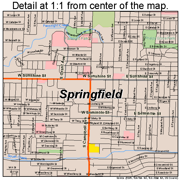 Springfield Missouri Street Map 2970000