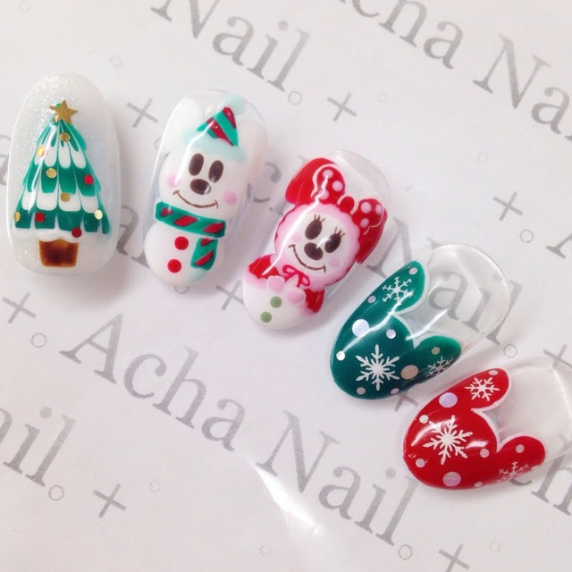 クリスマスディズニーネイル 池袋プライベートネイルサロンacha Nail 池袋プライベートネイルサロンacha Nail のネイル ネイルクルー