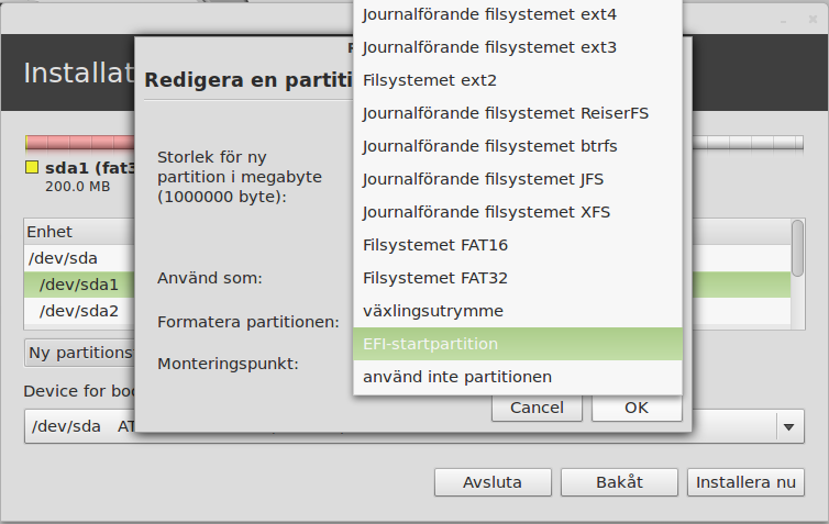 EFI installation for Ubuntu