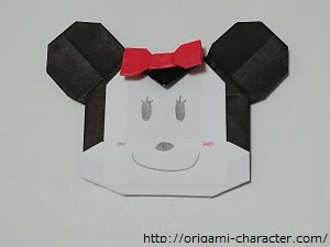 折り紙 ディズニー ミニーマウスの折り方 キャラクター折り紙 Com