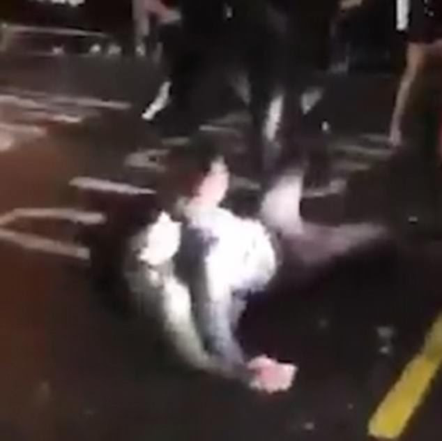 The bouncer punched one man to the floor, on top of one of the earlier men he had taken out