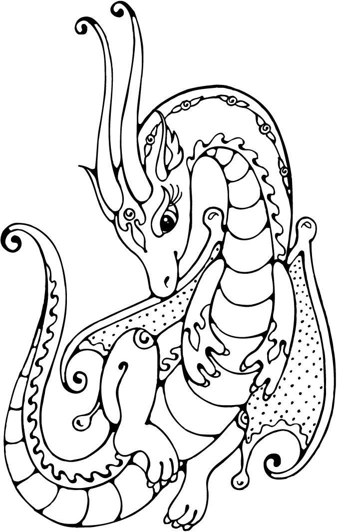 Download Cartoon dragon coloring pages download and print for free