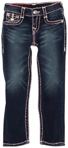 True Religion Girls 2-6x Girls Julie Pink With White Bartacks Super T Jean, Dynamite Pass, 6