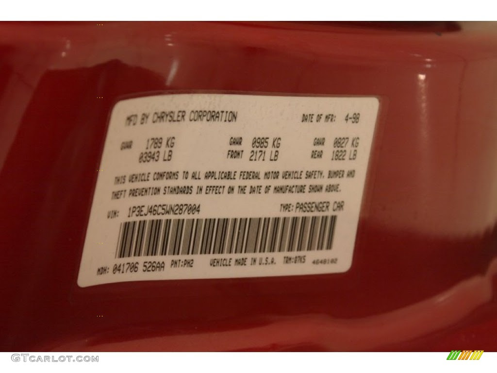 1998 Breeze Color Code Ph2 For Candy Apple Red Metallic Photo 78796515 Gtcarlot Com
