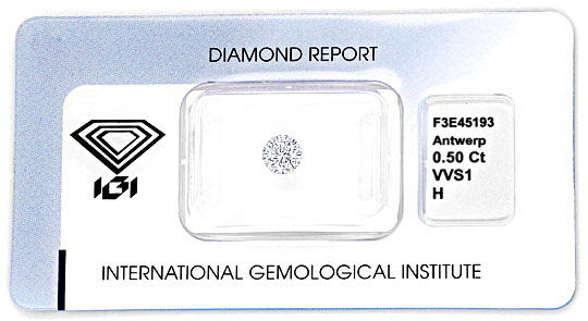 Original-Foto 1, DIAMANT BRILLIANT IGI WESSELTON WEISS H VVS