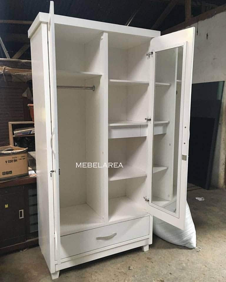 Terbaru Lemari Pakaian Minimalis 2 Pintu  Kayu  Mahoni