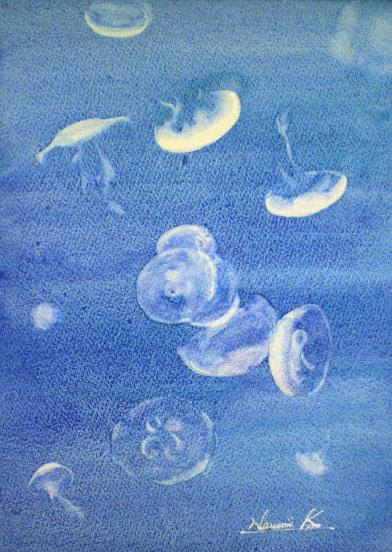 光と影を求めて 水彩画 クラゲ