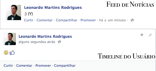 Facebook libera atualizações de status com utilização de emoticons (Foto: Reprodução/Leonardo Rodrigues)