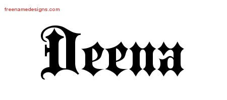 Old English Name Tattoo Designs Deena Free Free Name Designs