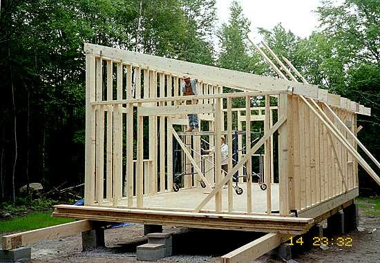 AShed roofon a 16' x 24' Cabin