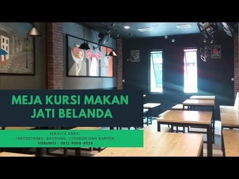 Populer Meja Cafe Kaki Besi Hollow Kayu Jati Belanda, terbaru!