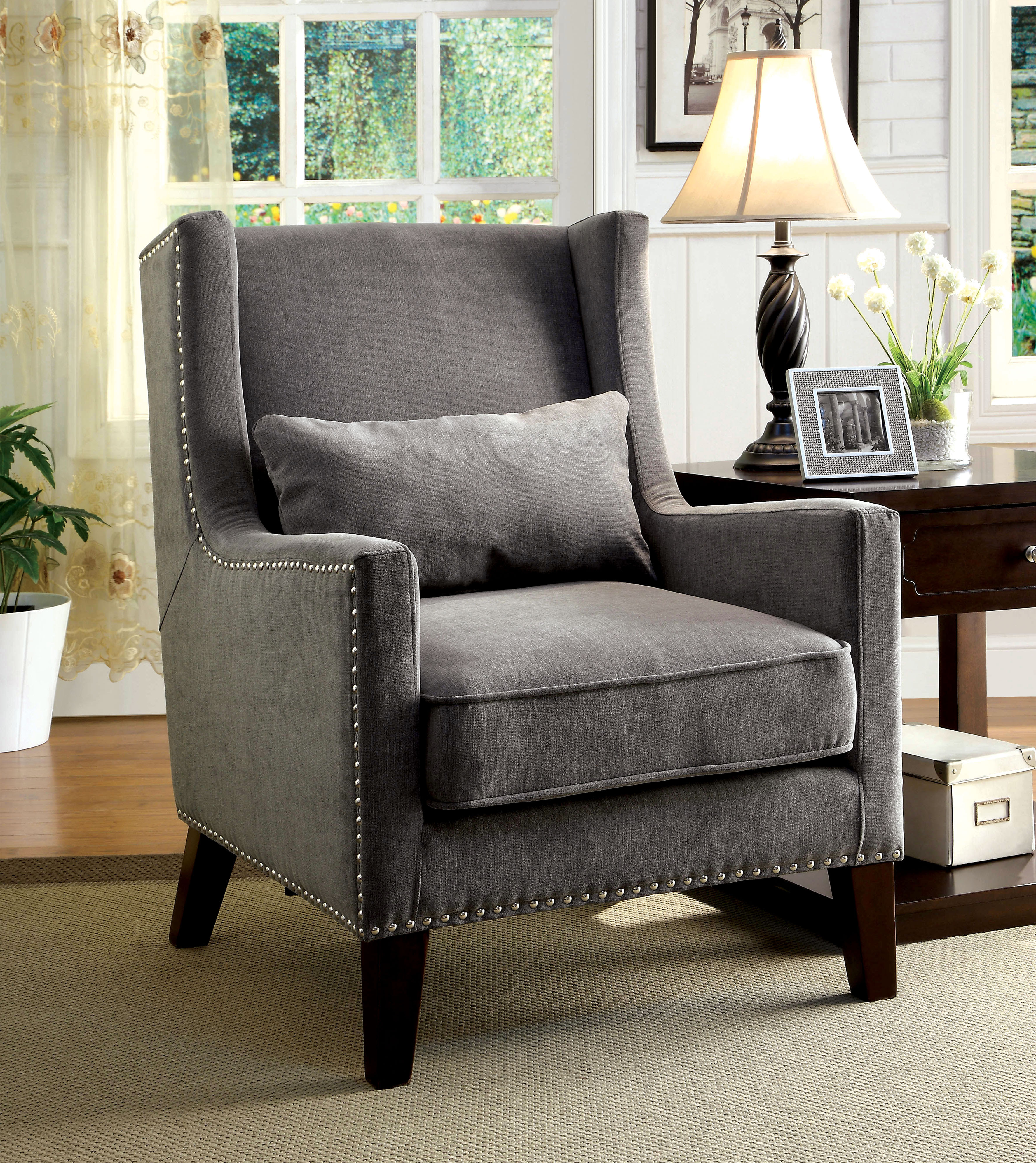 Furniture of America Relia High Wingback Accent Chair | Shop Your Way
