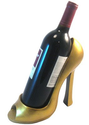 High Heel Wine Bottle Holder Gold