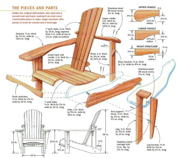  Plan - DIY Woodworking Blueprints PDF Download Adirondack Chair Plan