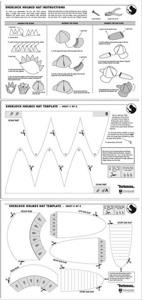 DEERSTALKER HAT TEMPLATE - LEE SHEARMAN