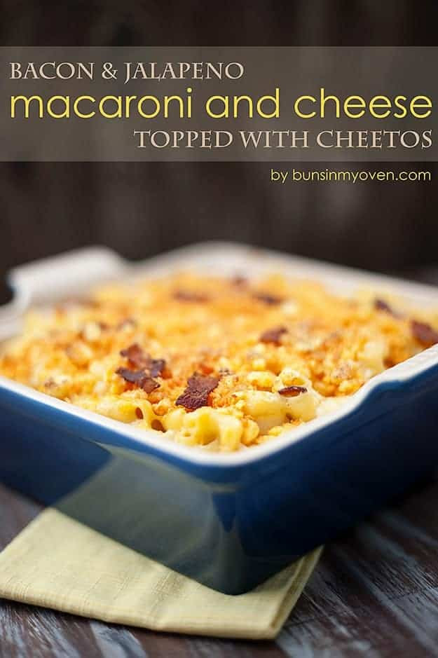 Jalapeno Bacon Macaroni and Cheese topped with Cheetos ...