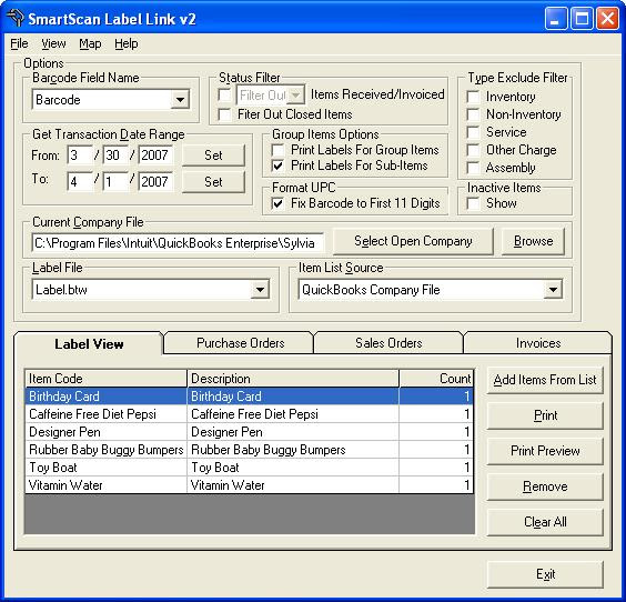 SmartScan - Quickbooks Barcode - Barcode Quickbooks | Label Link