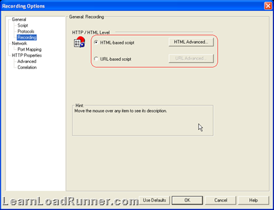 URL vs HTML recording mode | Learn LoadRunner
