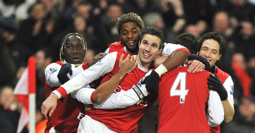 Cesc Fabregas goal celeb Arsenal v Chelsea