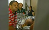 Reprodução Sportv Ricardo Gomes maca hospital Pasteur (Foto: SporTV)