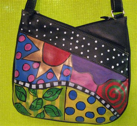 hand painted leather purse monapaintsetsycom purse