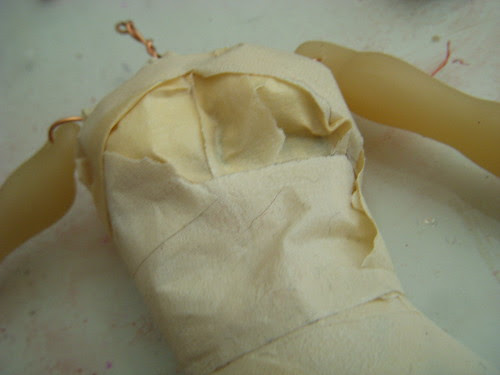 Doll in Progress taped and stuffed