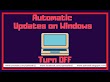 How to OFF Win7 automatic update option
