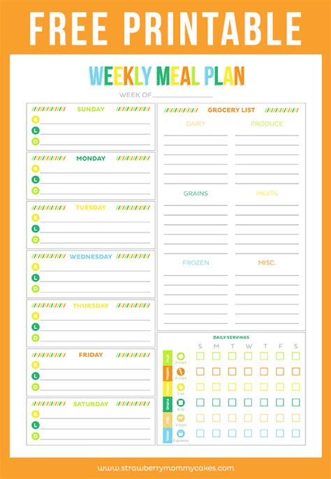 Keep organized with a simple and cute family meal planner. free printable weekly meal planner printable crush