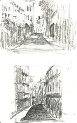 Thumbnail value sketches, Lisbon, Portugal