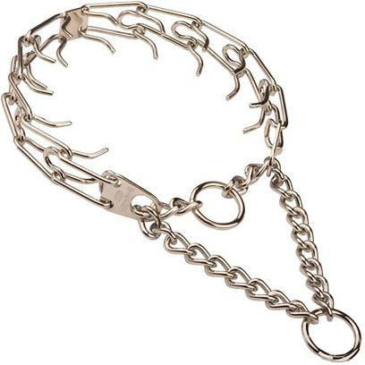 Herm Sprenger Chrome Plated Stainless Steel Prong Training Collar with Swivel 23' Large 3.2mm
