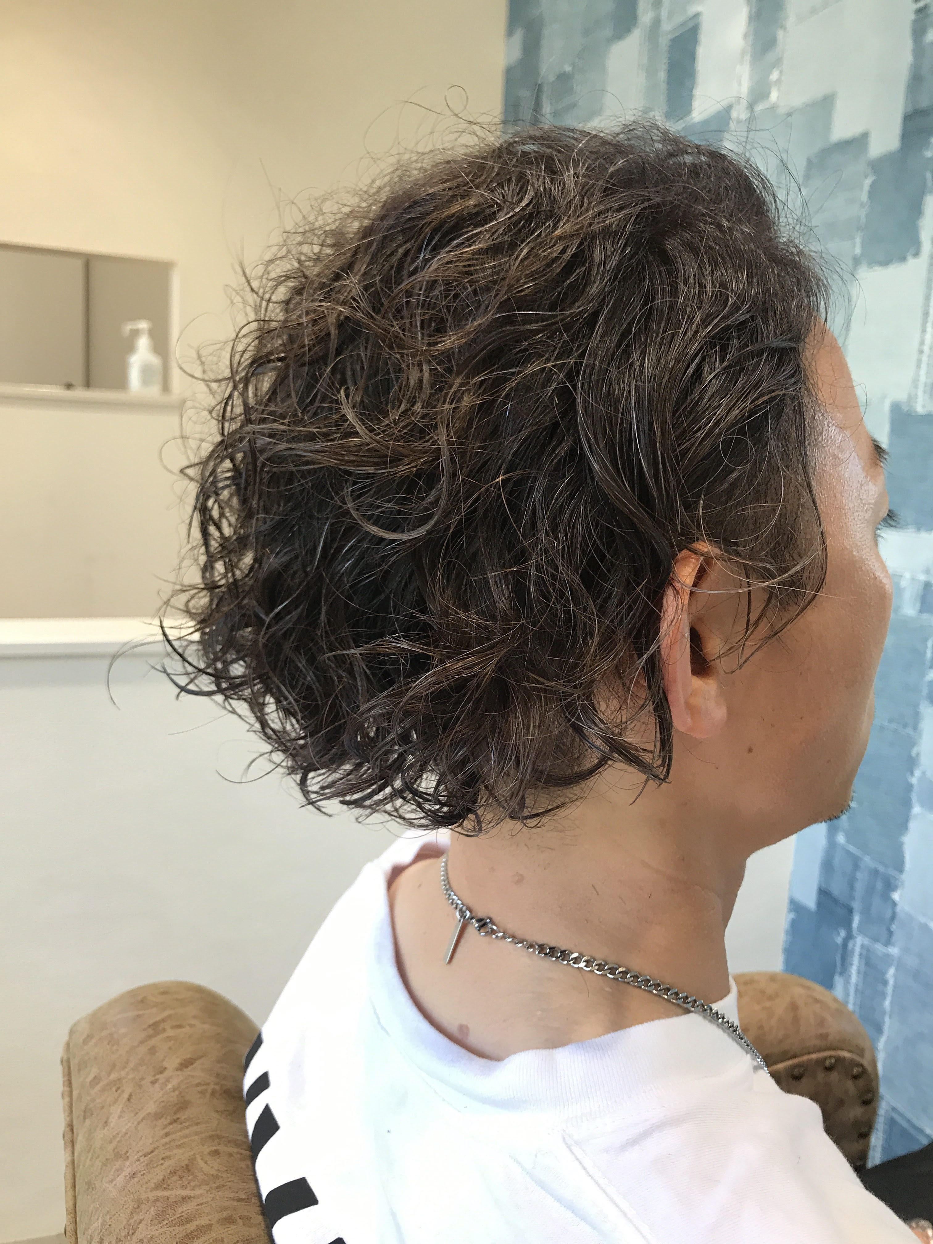 メンズミディアムパーマ ヘアサロン エイチ Heitchi