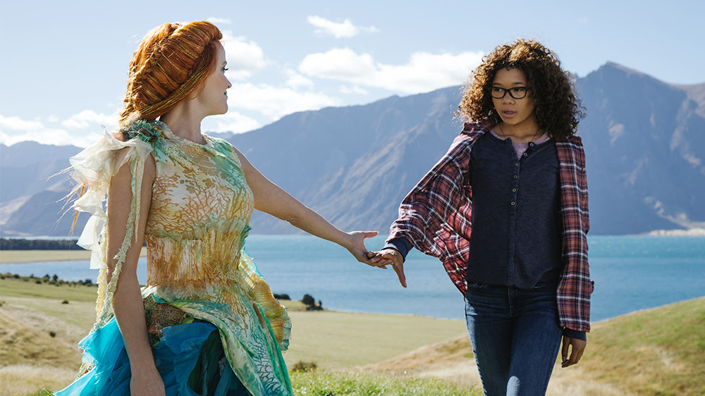 Reese Witherspoon is Mrs. Whatsit and Storm Reid is Meg Murry in Disneyâs A WRINKLE IN TIME.