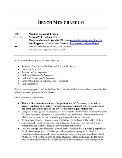 Bench Memo Example: A Comprehensive Guide