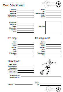 Vorlagen für Freundebücher zum Ausdrucken - Fußballfreunde