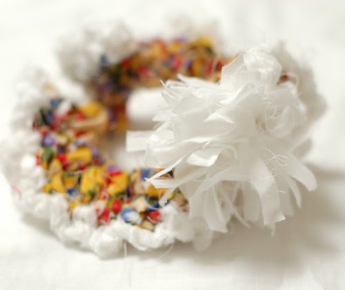 Fabric crochet scrunchie